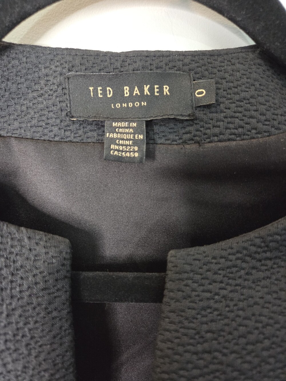 Ted Baker Jumana Dress 0 UK 00 US Multimedia Black Peplum Sheath Structured - Picture 3 of 11